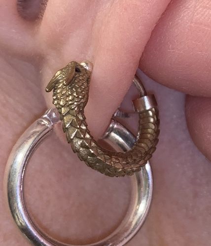 Customer photo review of Ouroboros Earrings