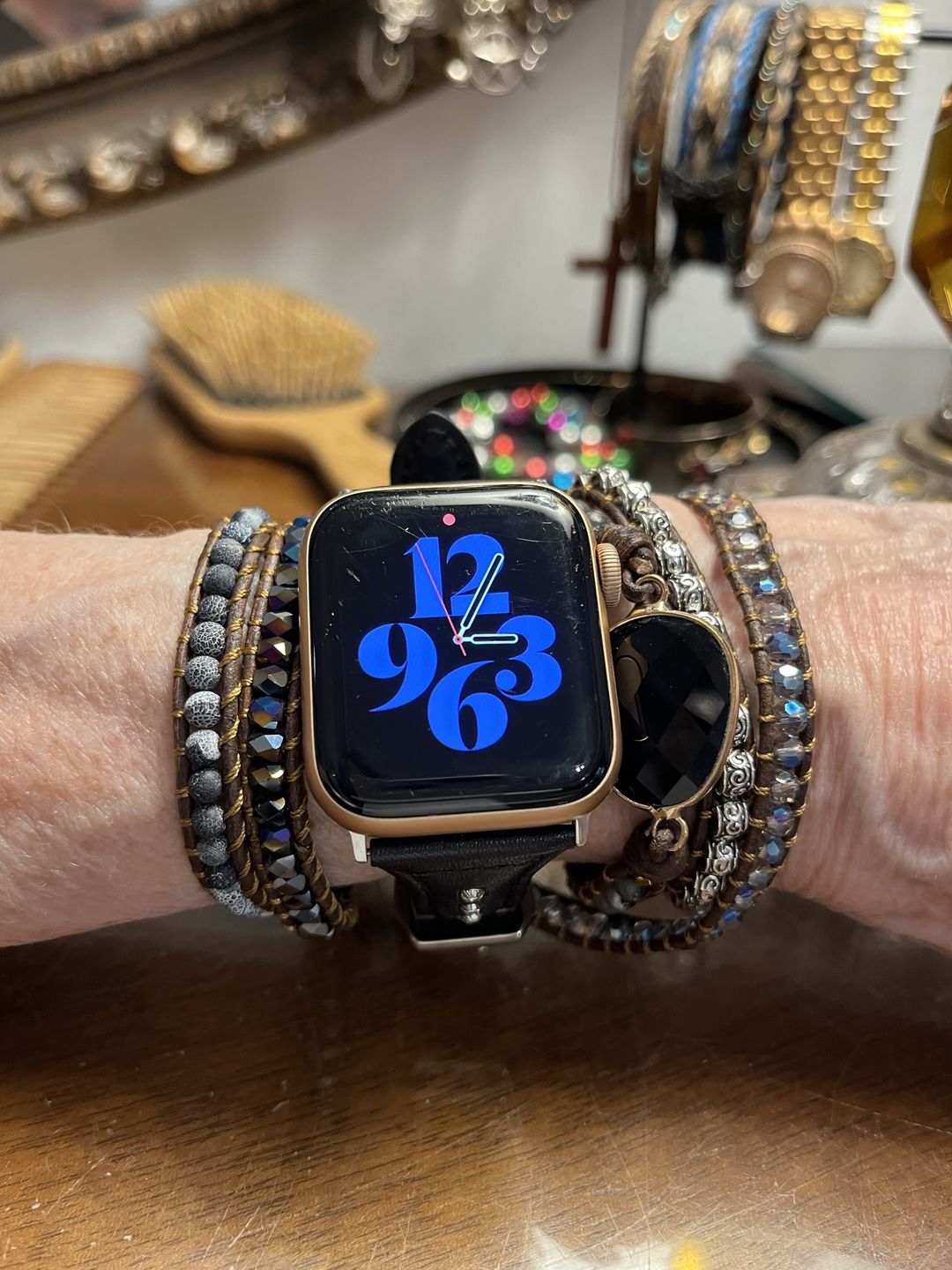 Customer photo review of Onyx Moonlight Protection Wrap Bracelet