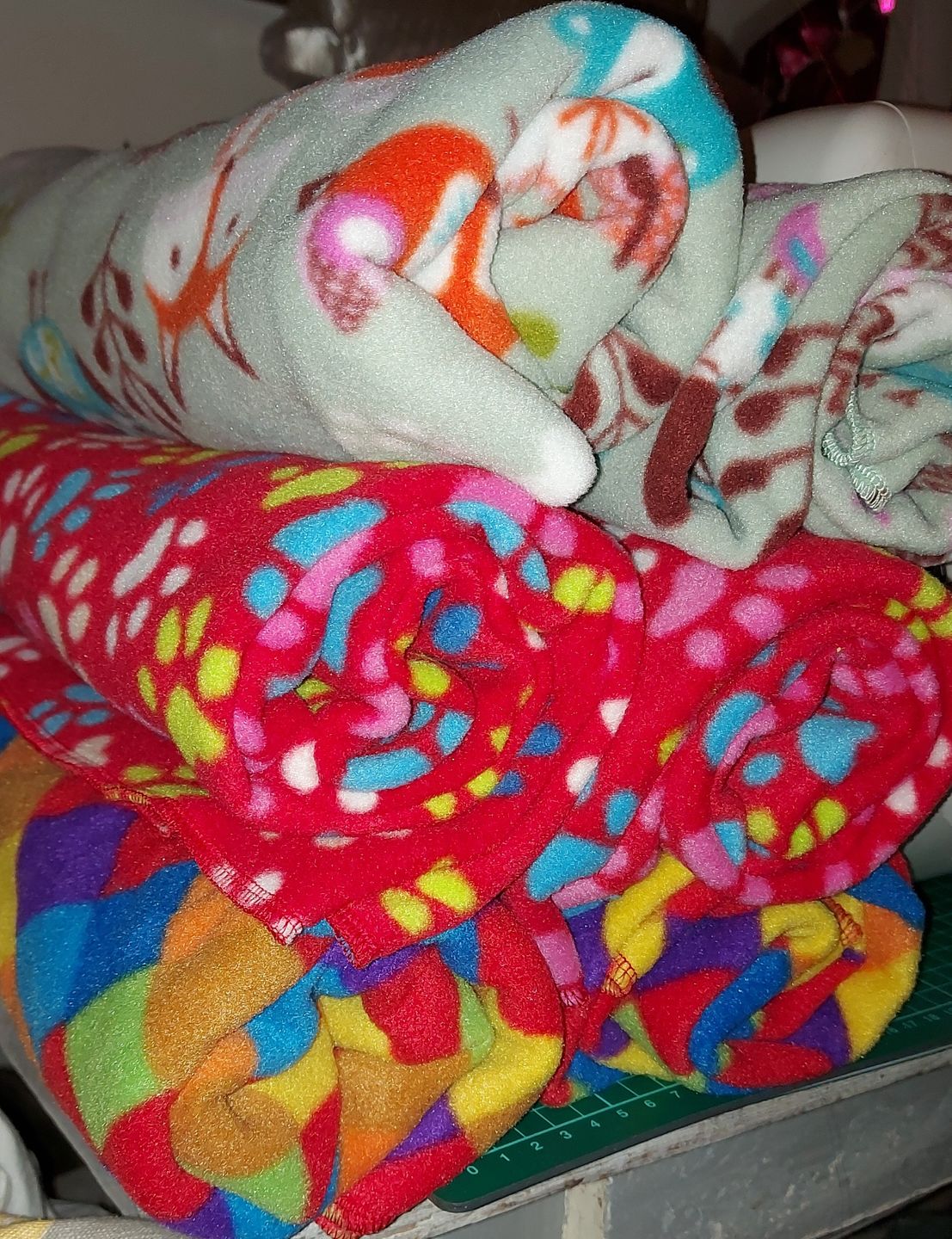 Customer photo review of Multicoloured Squares Anti Pill Polar Fleece Fabric