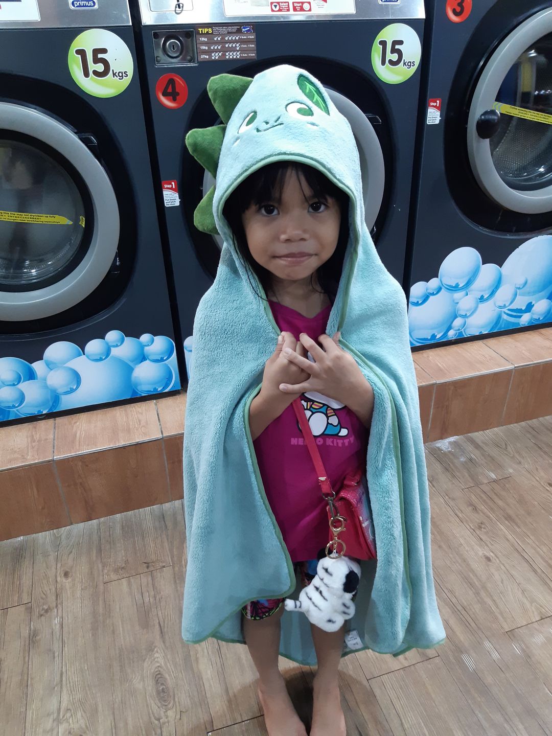 Customer photo review of Genie Dino Bath Towel