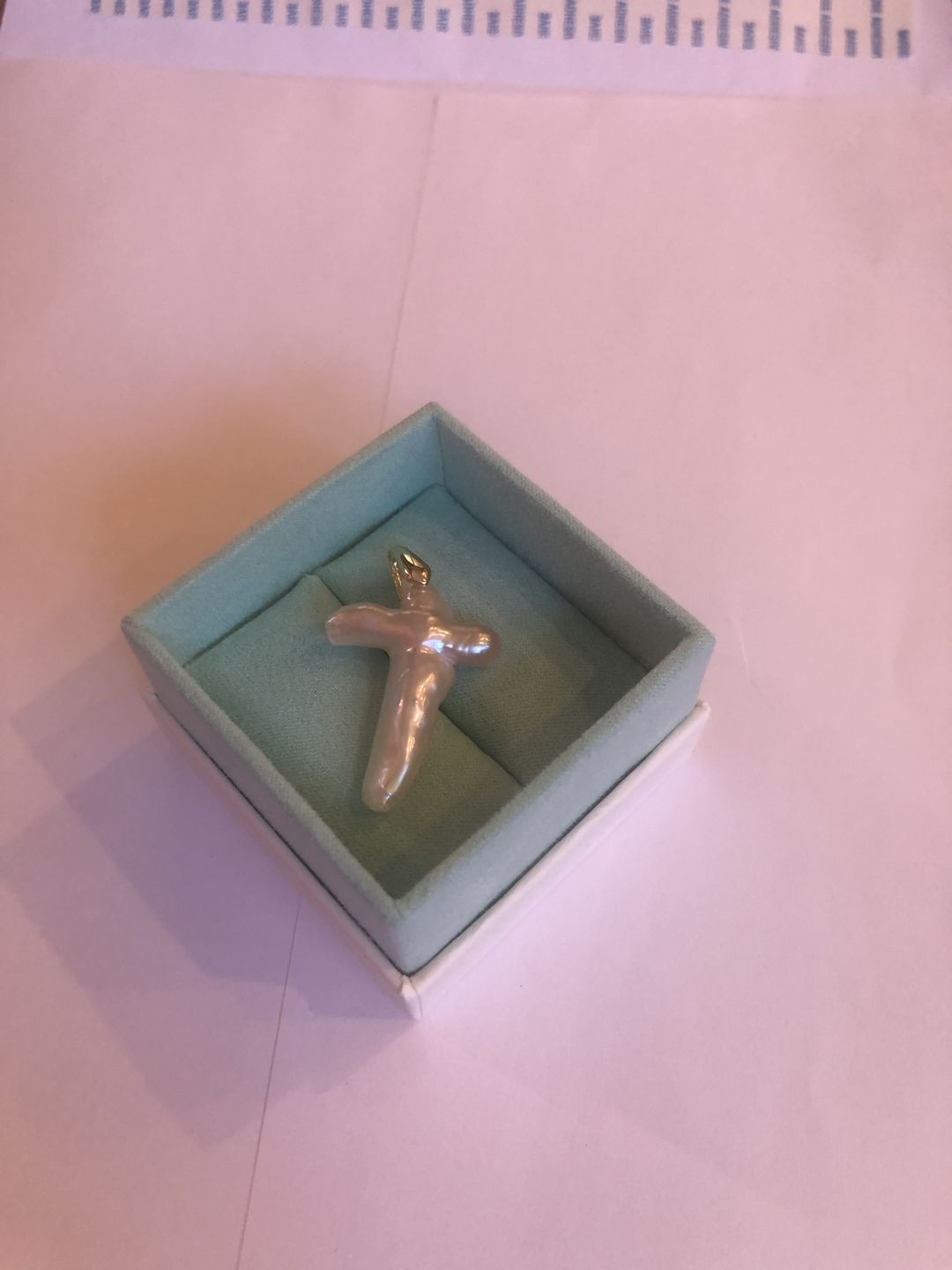 Customer photo review of JAMILA -  Baroque Pearl Cross Pendant