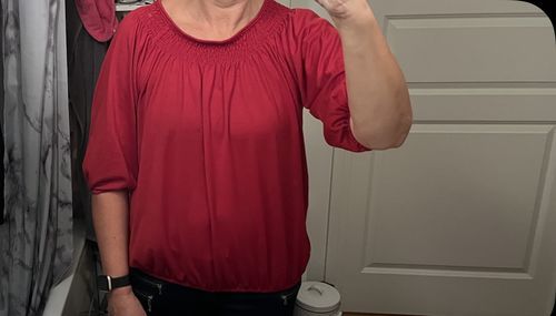 Customer photo review of Blusen mit Rundhalsausschnitt und Dreiviertelärmeln