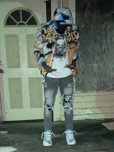 Customer photo review of Jordan 12 Stealth DopeSkill T-Shirt Trapped Halloween Graphic
