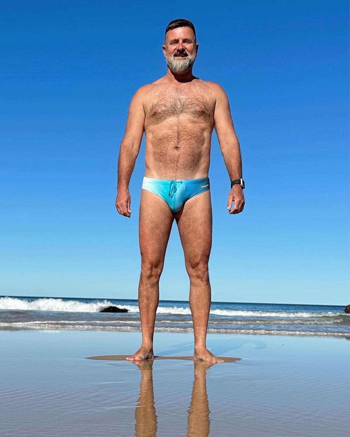 Customer photo review of Sea Mist Ombré - Vaquita Men's Swim Brief