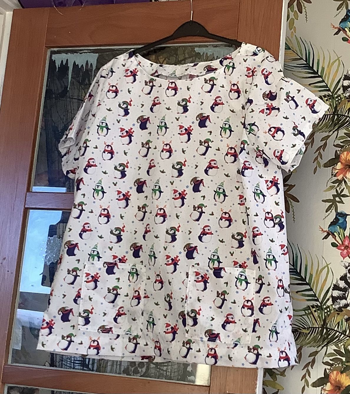 Customer photo review of Christmas Penguins on White Polycotton Fabric