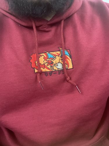 Customer photo review of Charizard Embroidered Hoodie