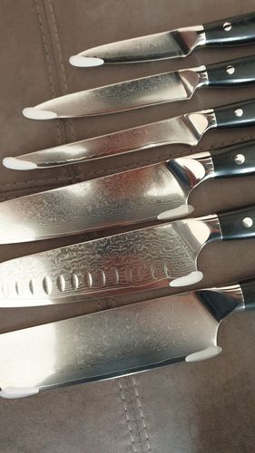 Customer photo review of "Shogun" Collection - Japanese VG10 Damascus Steel Knife Set