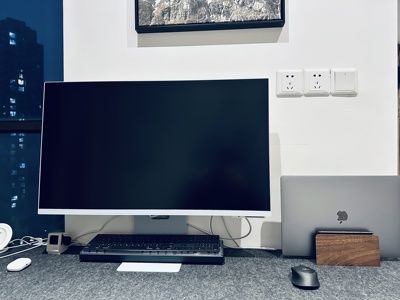 Customer photo review of Wood Laptop Vertical Stand for Desk
