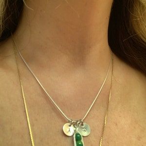Customer photo review of Pea pod necklace peas in a pod with green mother of pearl