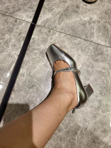 Customer photo review of 7or9 5cm Mary Jane Shoes - Silver Pearl Candy