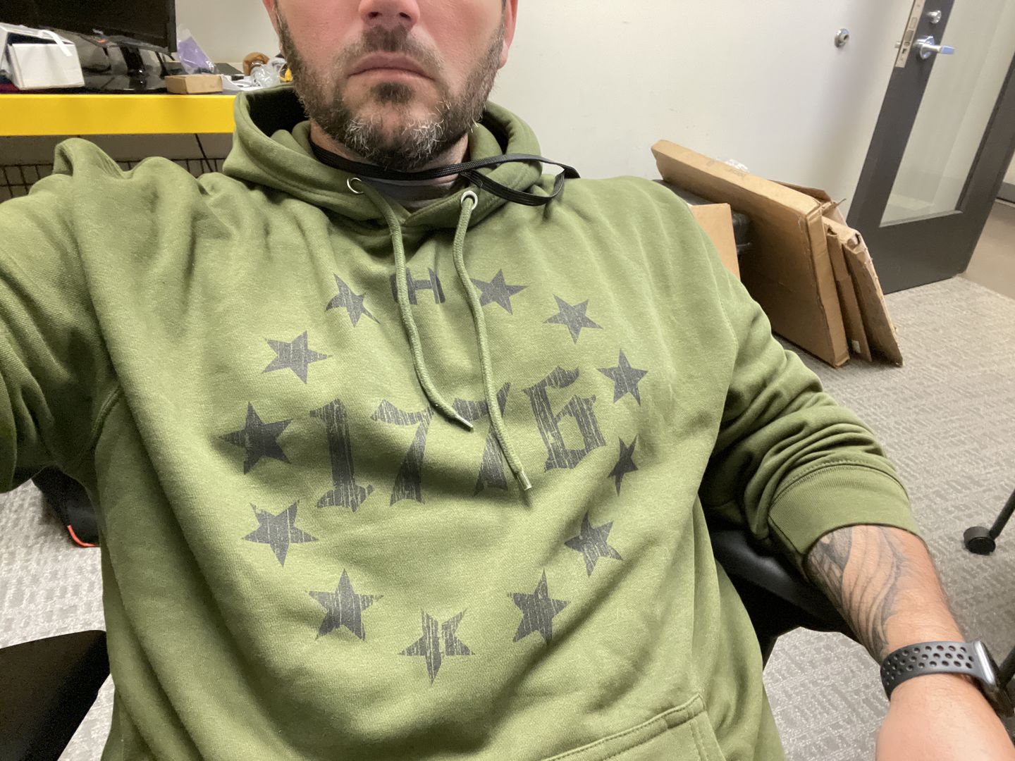 Customer photo review of 1776 Circle Stars Hoodie
