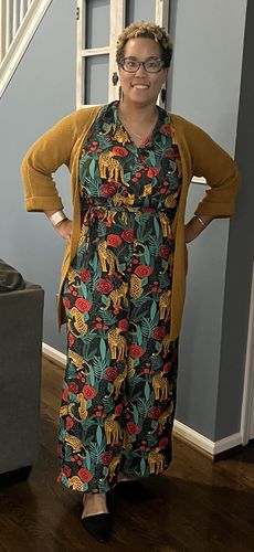 Customer photo review of Jaguar Paradise Black Animal Print Jumpsuit