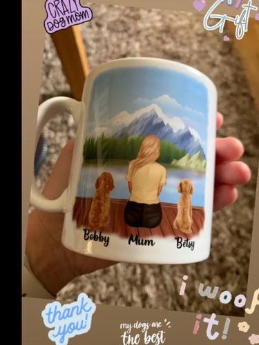 Customer photo review of Girl & Dogs - Life is better with a dog Personalised Mug