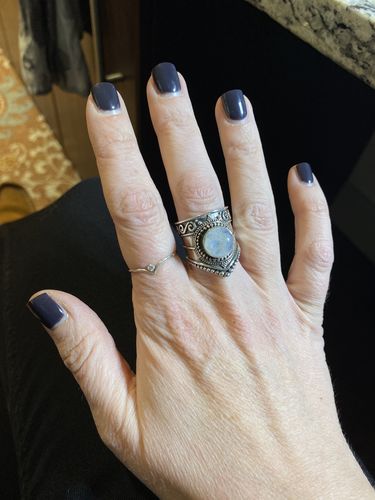 Customer photo review of Sterling Silver Boho Moonstone Ring