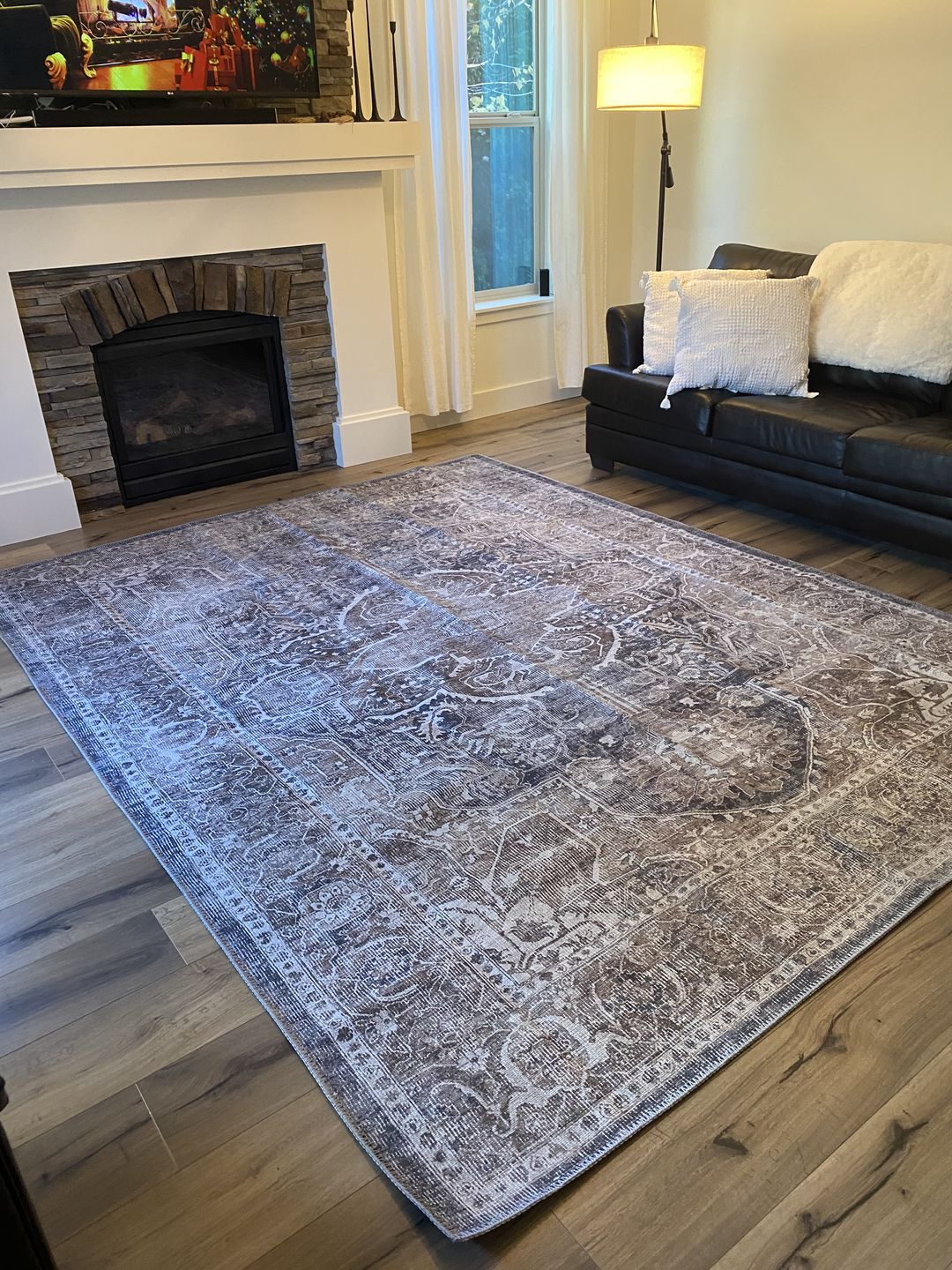 Customer photo review of Distressed Vintage Kendra Ash Area Rug