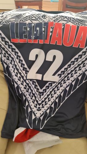 Customer photo review of (Customize Personalize) Toa Samoa RLS Warriors Siva Tau Polo Shirt LT7