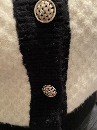 Customer photo review of Contrast Trim Button Up Cardigan