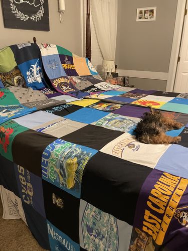 T-shirt quilt featuring east carolina pirates by Carolyn from NC