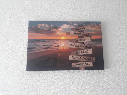 Customer photo review of Lienzo personalizado Corazon en la Playa
