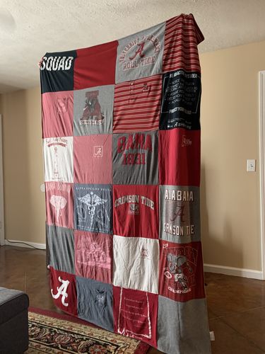 T-shirt quilt featuring university of alabama crimson tide by Elaine from TX