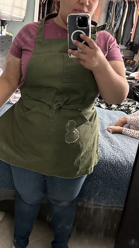 Customer photo review of Olive Green Apron