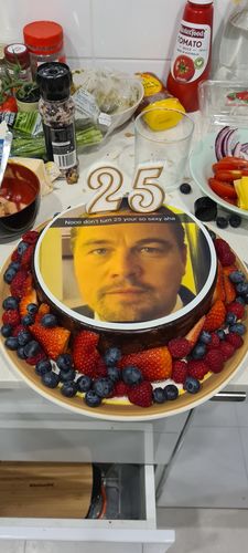 Customer photo review of 20 cm Pre-cut Circle Custom Edible Icing Image