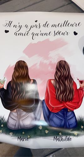 Customer photo review of Filles assises - Poster personnalisé