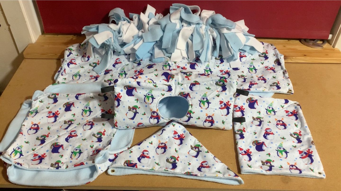 Customer photo review of Christmas Penguins on White Polycotton Fabric