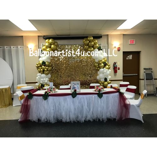 Customer photo review of Light Gold Shimmer Wall Panels – Easy Setup Wedding/Event/Theme Party Decorations