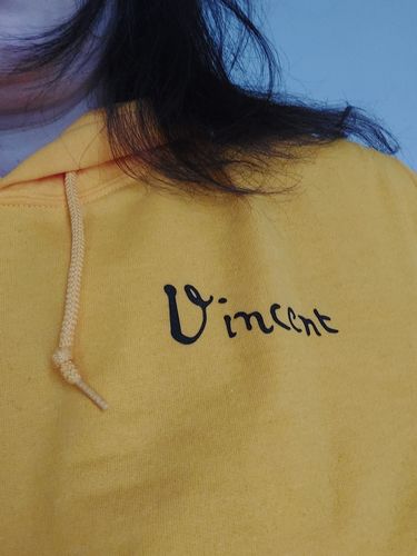 Customer photo review of Vincent Signature Hooded Sweatshirt