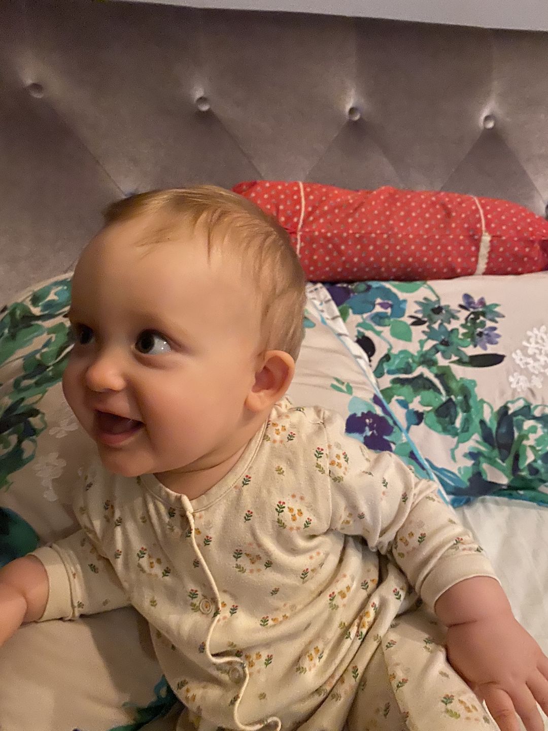 Customer photo review of Quince Flowers Organic Babygrow