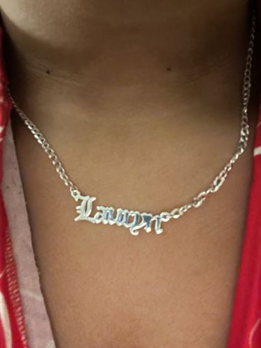 Customer photo review of Gothic Name Necklace with Cuban Chain
