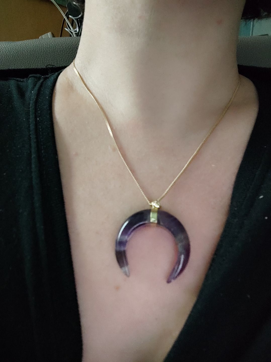 Customer photo review of Pendentif Améthyste Lune