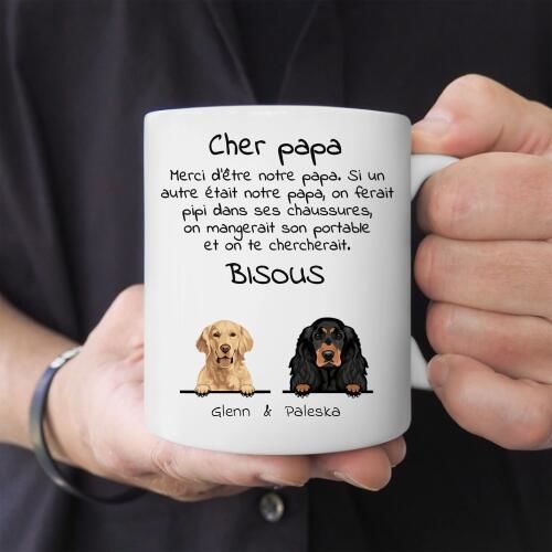 Customer photo review of Cher papa (chien) - Mug personnalisé