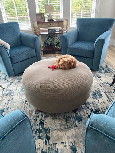 Customer photo review of Round Ottoman Covers