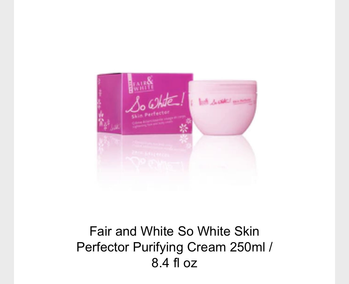 Customer photo review of Fair and White So White Skin Perfector Purifying Cream 250ml / 8.4 fl oz