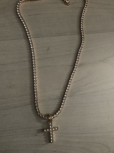Customer photo review of SET : CROIX JESUS OR 18K + TENNIS