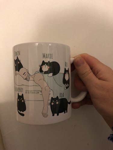 Customer photo review of Personalized Cat Dad Mug