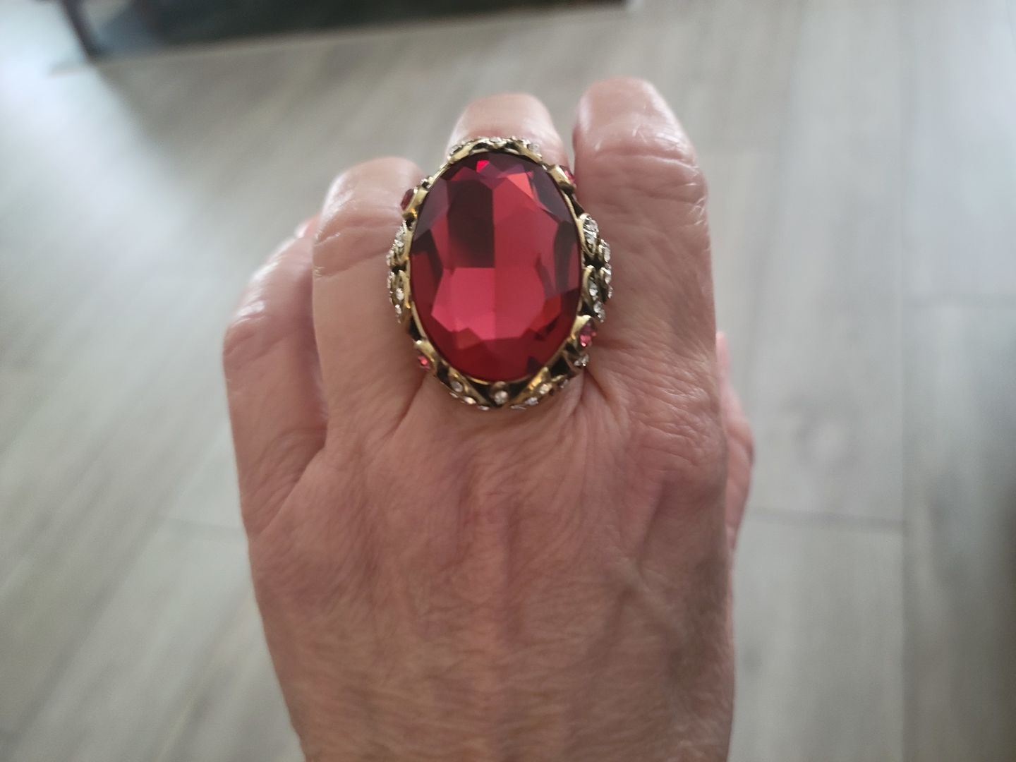 Customer photo review of HEIDI DAUS® "Dare To Wear" Oversized Crystal Cocktail Statement Ring