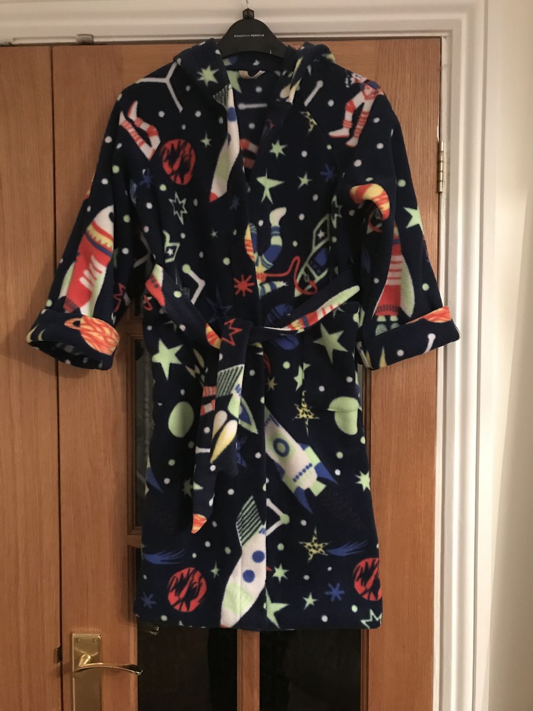 Customer photo review of Rockets in Outer Space Anti Pill Polar Fleece Fabric