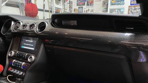 Customer photo review of Performance Pack Carbon Fiber Dashboard Cover For Ford Mustang 2015-2022