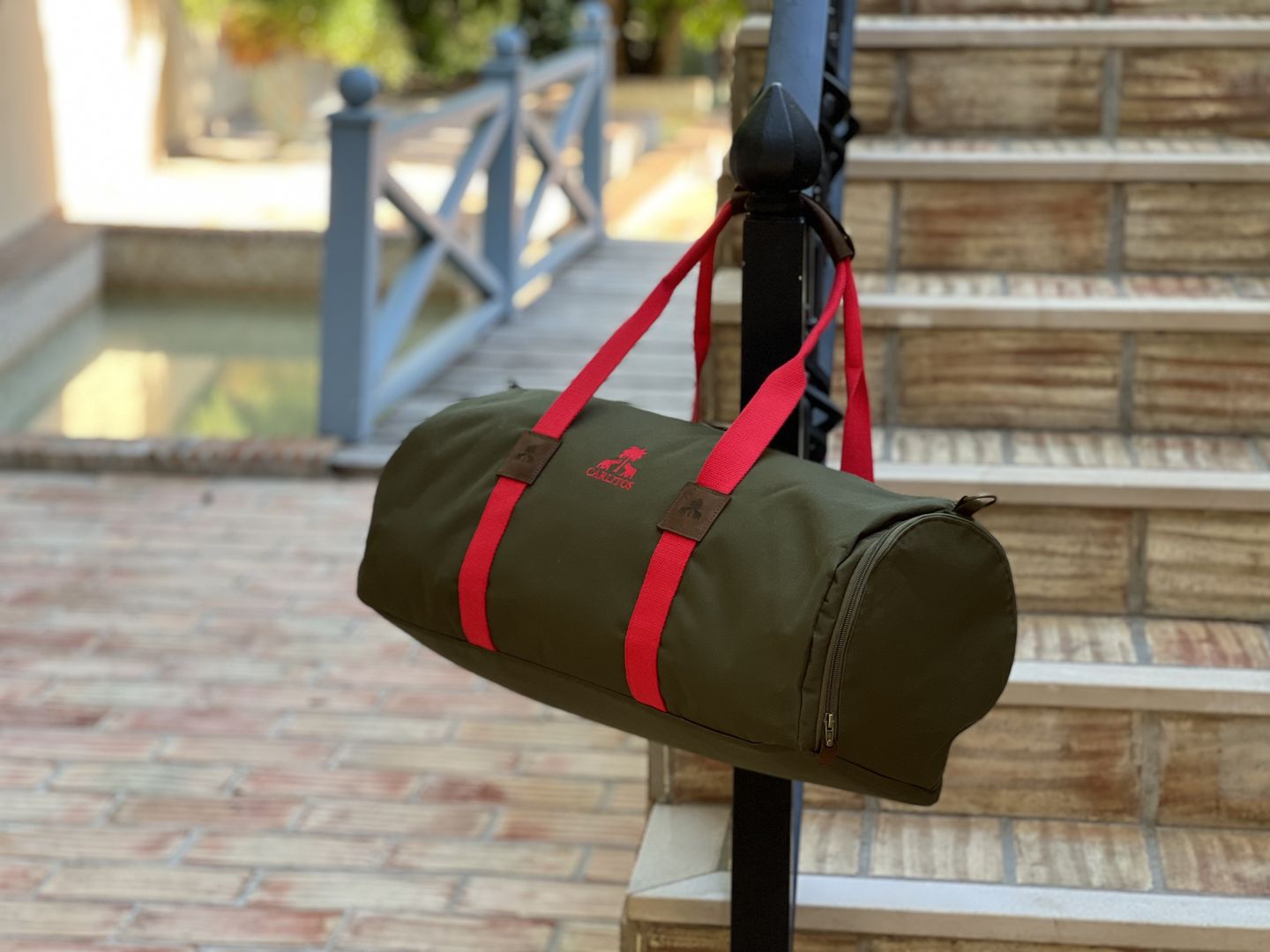 Customer photo review of Dufflebag -M- NAVY mit türkisem Gurtband