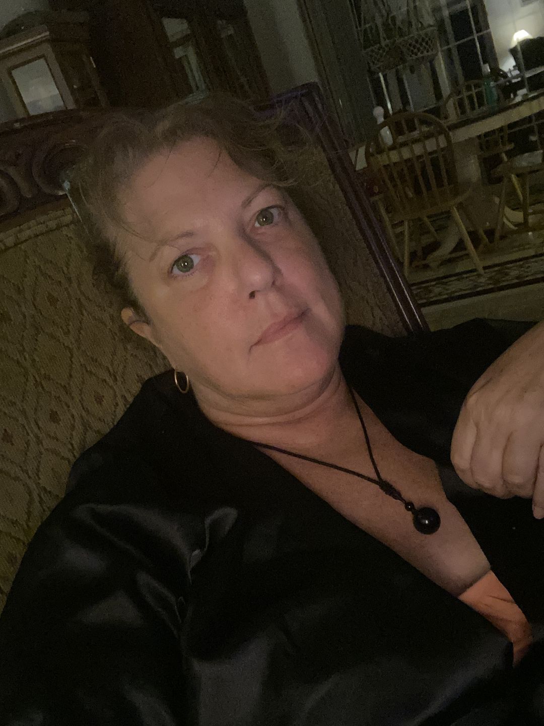 Customer photo review of Obsidian Stone Necklace