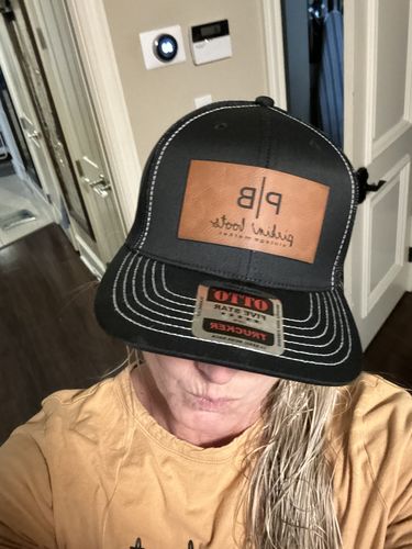 Customer photo review of [6 Pack] 112 Style Leather Patch Trucker Hats - Rectangle Patch