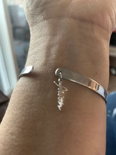 Customer photo review of "FAITH" Sterling Silver Charm Bracelet