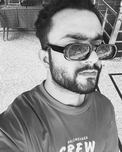 Customer photo review of Retro Oval Black Sunglasses 98039MG3598