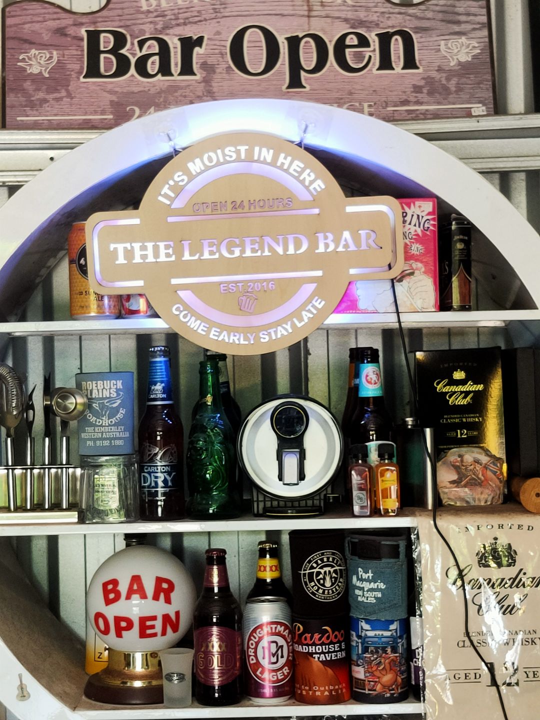 Customer photo review of Personalized LED Color Changing Man Cave Sign