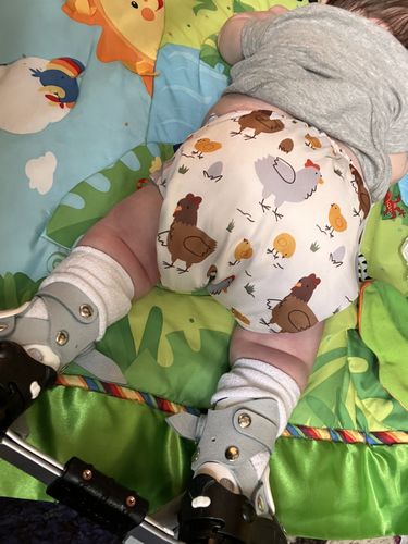 Customer photo review of Patterned Pocket Cloth Diaper with Athletic Wicking Jersey Version 2.0