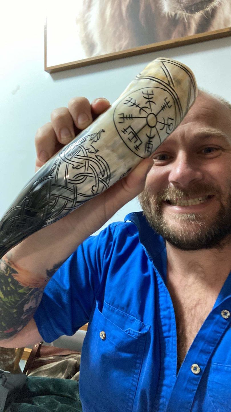 Customer photo review of Serpent's Fury Drinking Horn