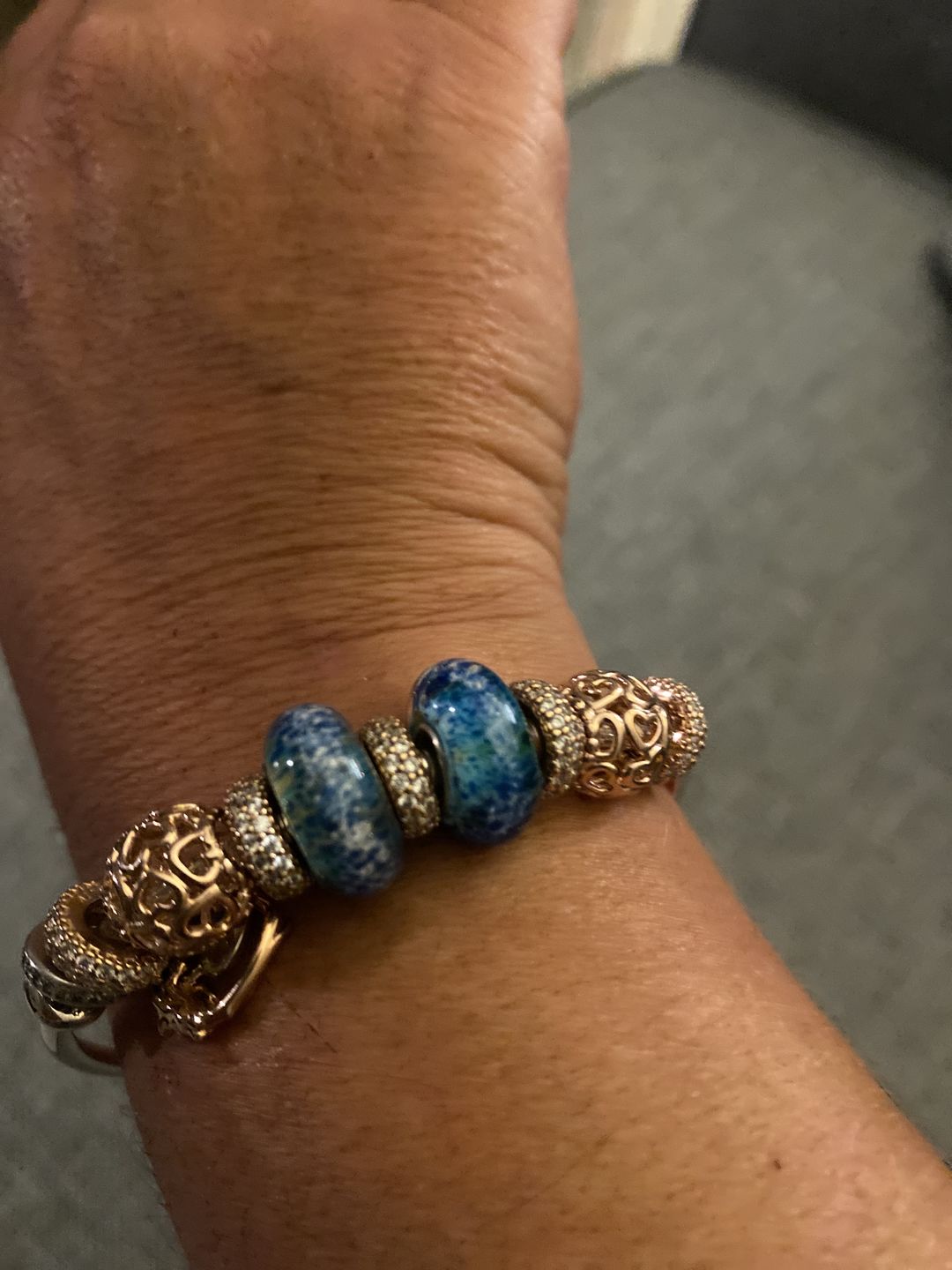 Customer photo review of Glass Cremation Bead - Pandora Compatible
